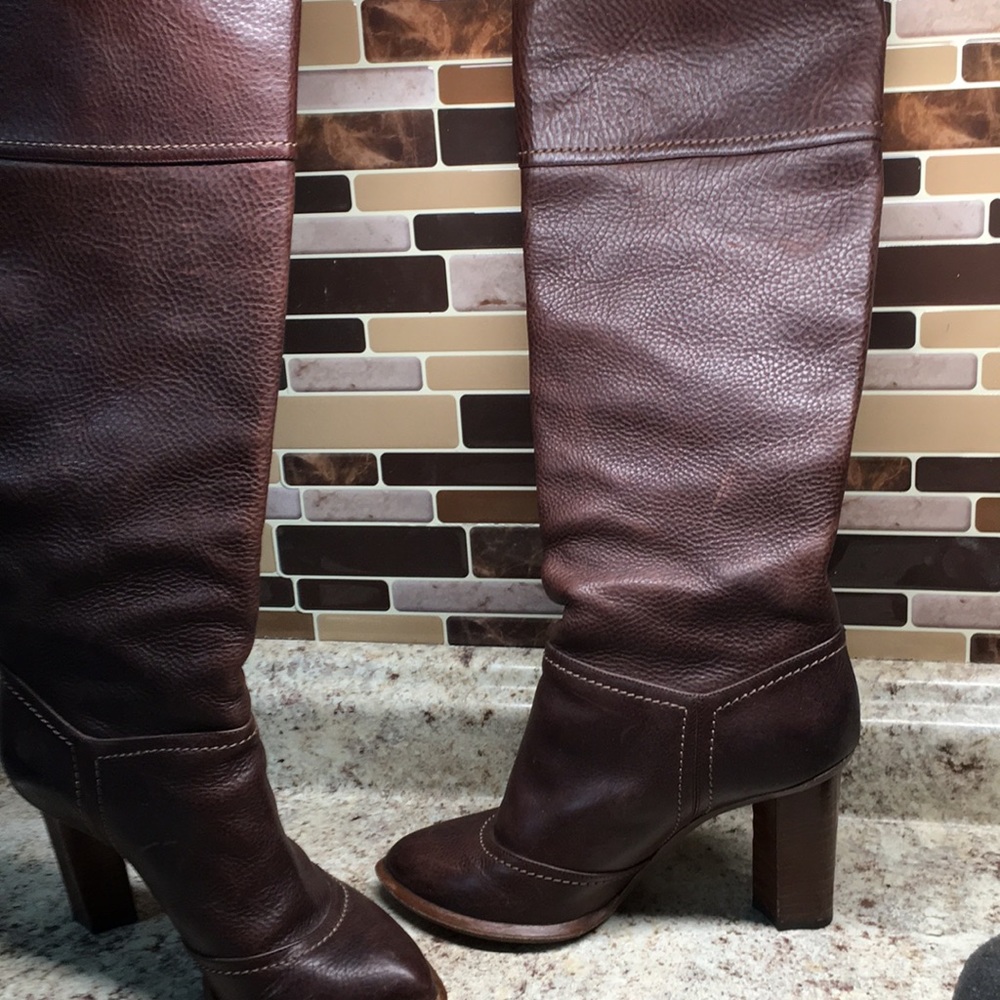 Dolce Gabbana 38 1/2 dark brown tall boots